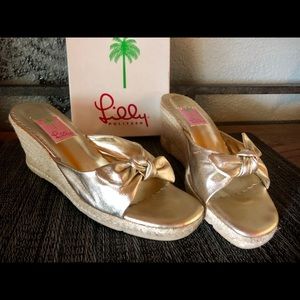 Lilly Pulitzer Gold Espadrilles  - size 10